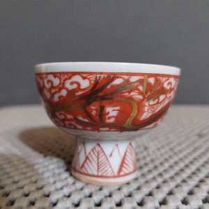 Antique Japanese Kutani Ware Hachiro Sake Cup